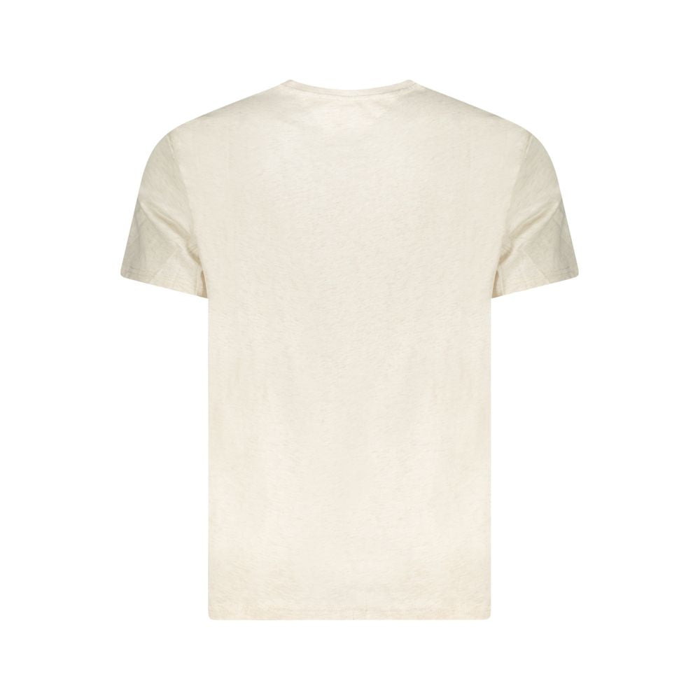 Tommy Hilfiger Beige Cotton Men T-Shirt Tommy Hilfiger