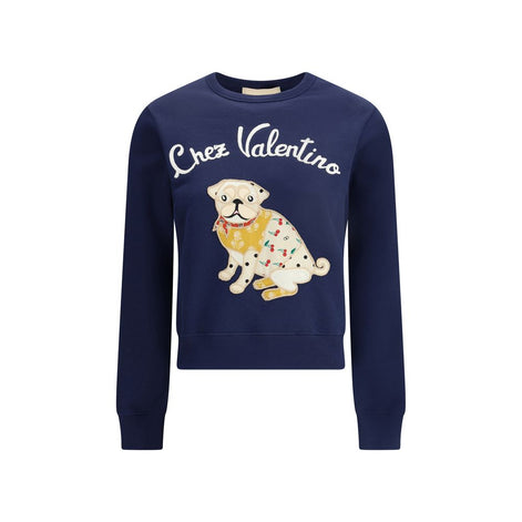 Valentino Blue Cotton Sweatshirt Valentino