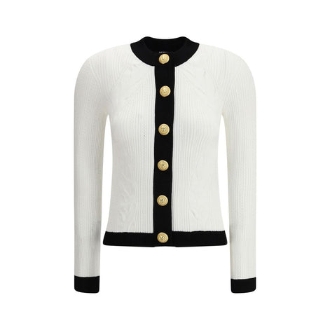Balmain White Viscose Cardigan Balmain