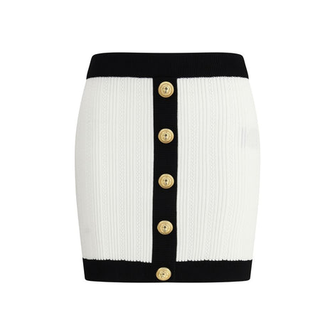 Balmain White Viscose Mini Skirt Balmain