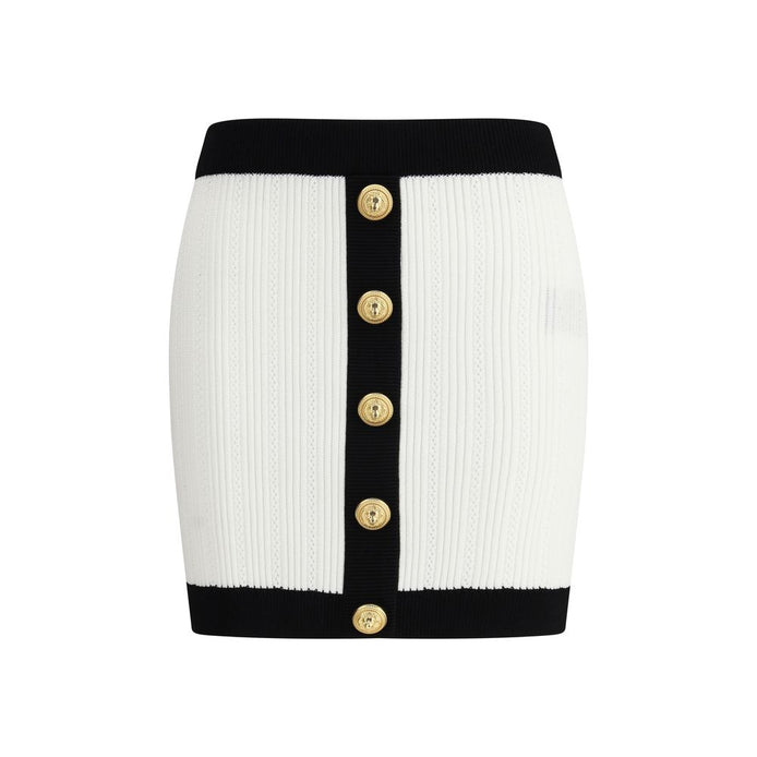 Balmain White Viscose Mini Skirt Balmain