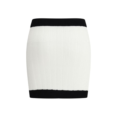 Balmain White Viscose Mini Skirt Balmain
