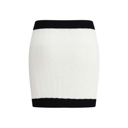 Balmain White Viscose Mini Skirt Balmain