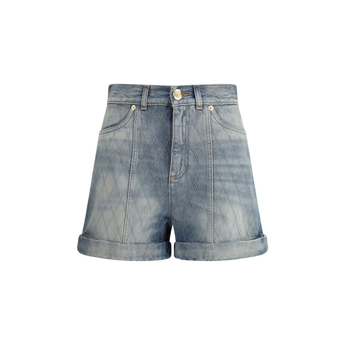 Balmain Light Blue Cotton Bermuda Shorts Balmain