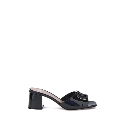 Valentino Garavani Black Calf Leather Bos Taurus Sandals Valentino Garavani