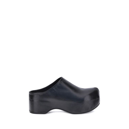 Marni Black Calf Leather Bos Taurus Clogs Marni