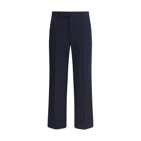 Valentino Blue Fleece Wool Dress Pants Valentino