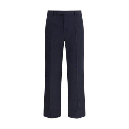 Valentino Blue Fleece Wool Dress Pants Valentino