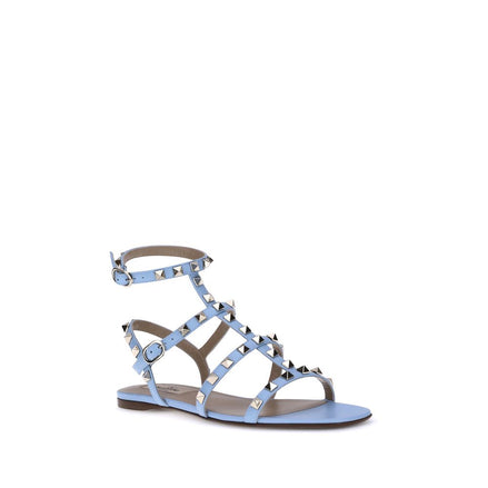 Valentino Garavani Light Blue Calf Leather Bos Taurus Sandals Valentino Garavani