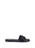 Valentino Garavani Black Calf Leather Bos Taurus Flat Sandals Valentino Garavani