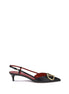 Valentino Garavani Black Calf Leather Bos Taurus Mid Heel Pumps Valentino Garavani