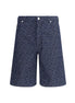 Fendi Blue Cotton Bermuda Shorts Fendi