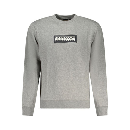 Napapijri Gray Cotton Men Sweatshirt Napapijri