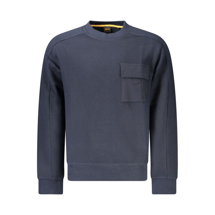 Hugo Boss Blue Cotton Men Sweater Hugo Boss