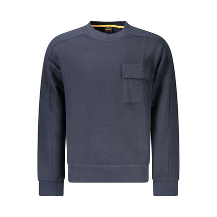 Hugo Boss Blue Cotton Men Sweater Hugo Boss