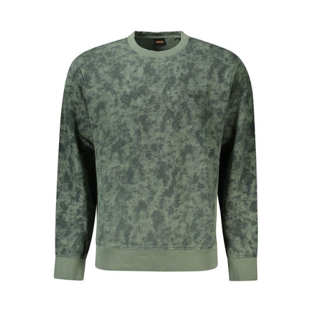 Hugo Boss Green Cotton Men Sweater Hugo Boss