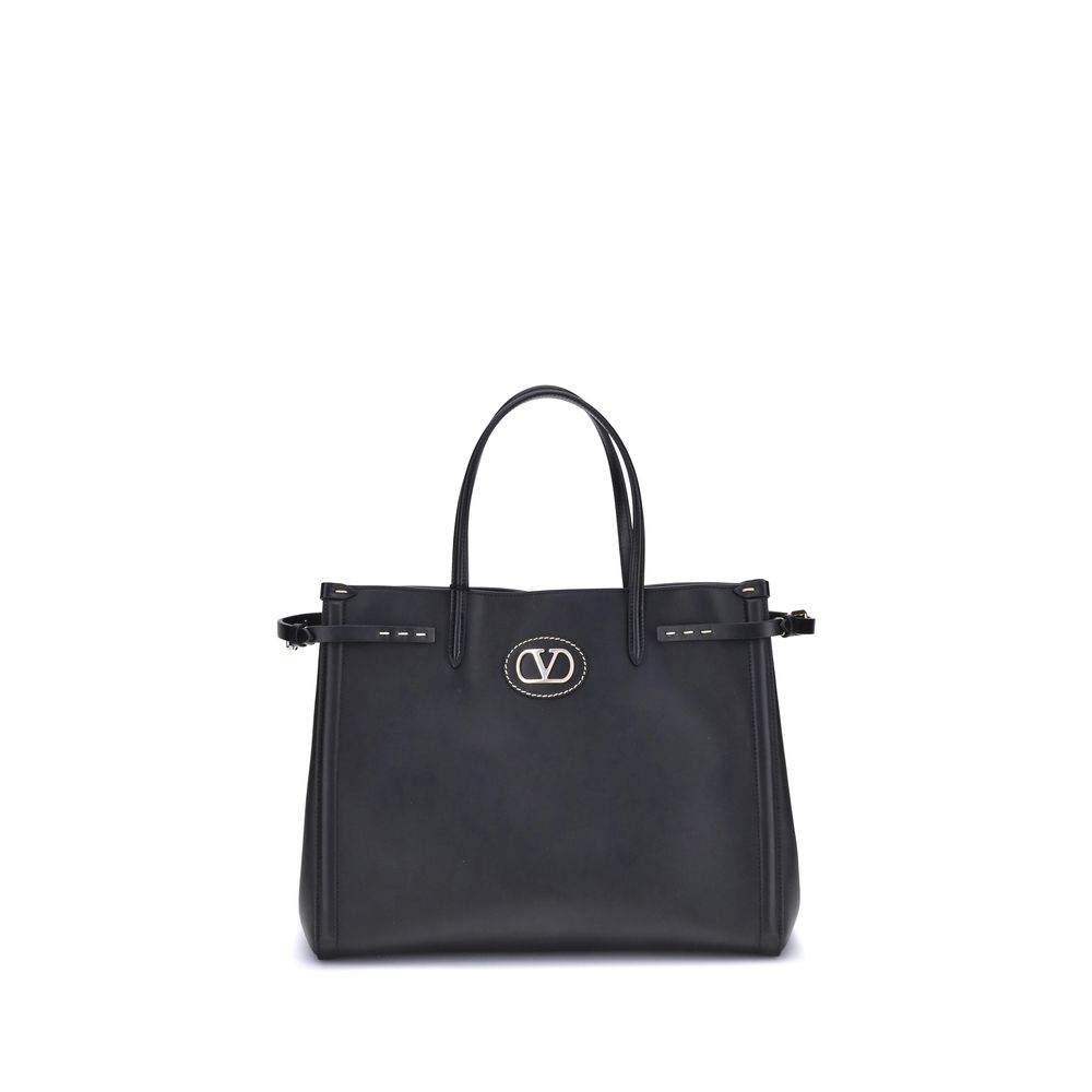 Valentino Garavani Black Calf Leather Bos Taurus Shoulder Bag Valentino Garavani
