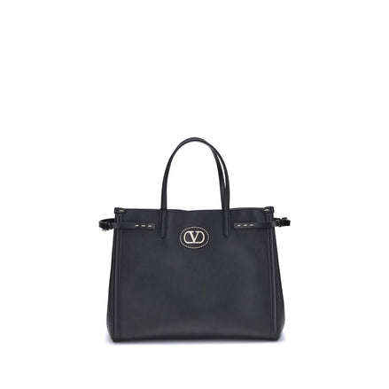 Valentino Garavani Black Calf Leather Bos Taurus Shoulder Bag Valentino Garavani