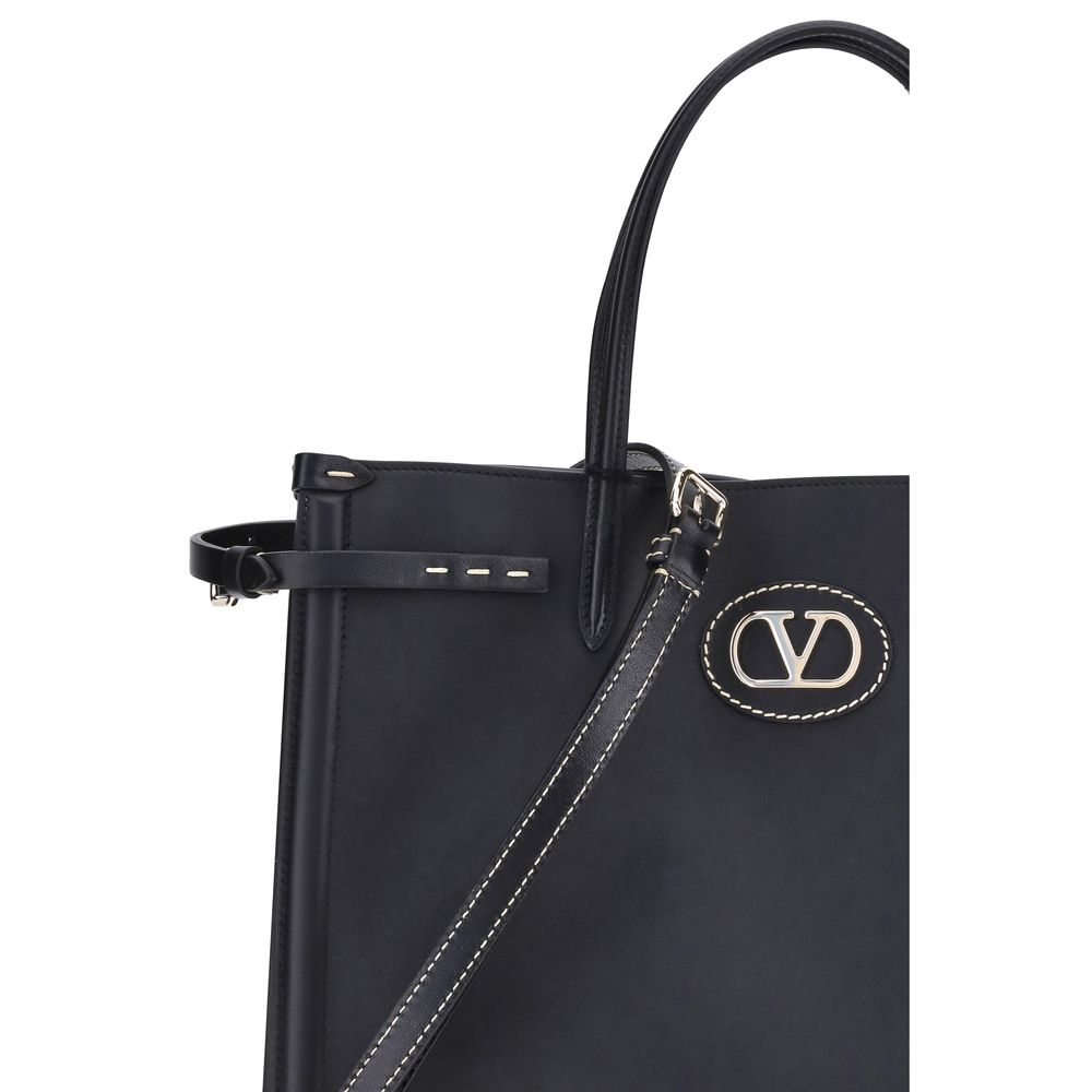 Valentino Garavani Black Calf Leather Bos Taurus Shoulder Bag Valentino Garavani