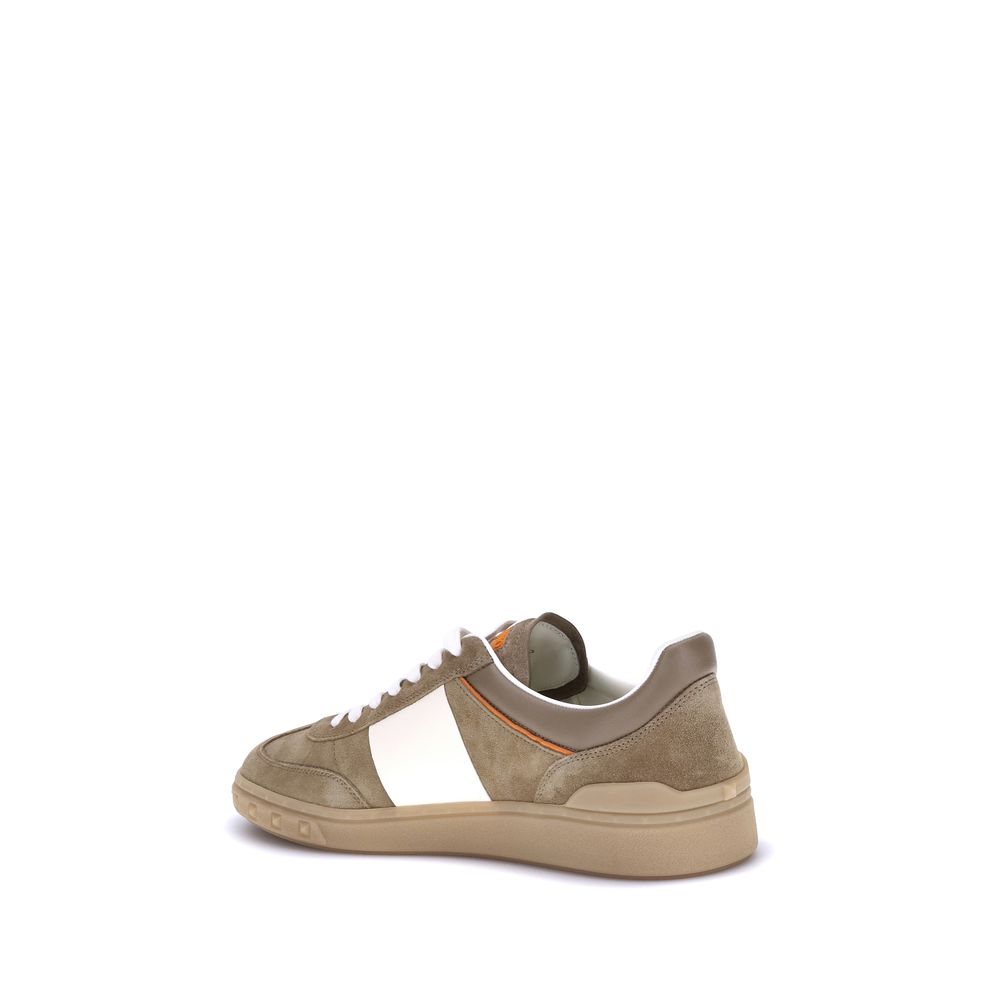Valentino Garavani Brown Calf Leather Bos Taurus Chunky Sneakers Valentino Garavani
