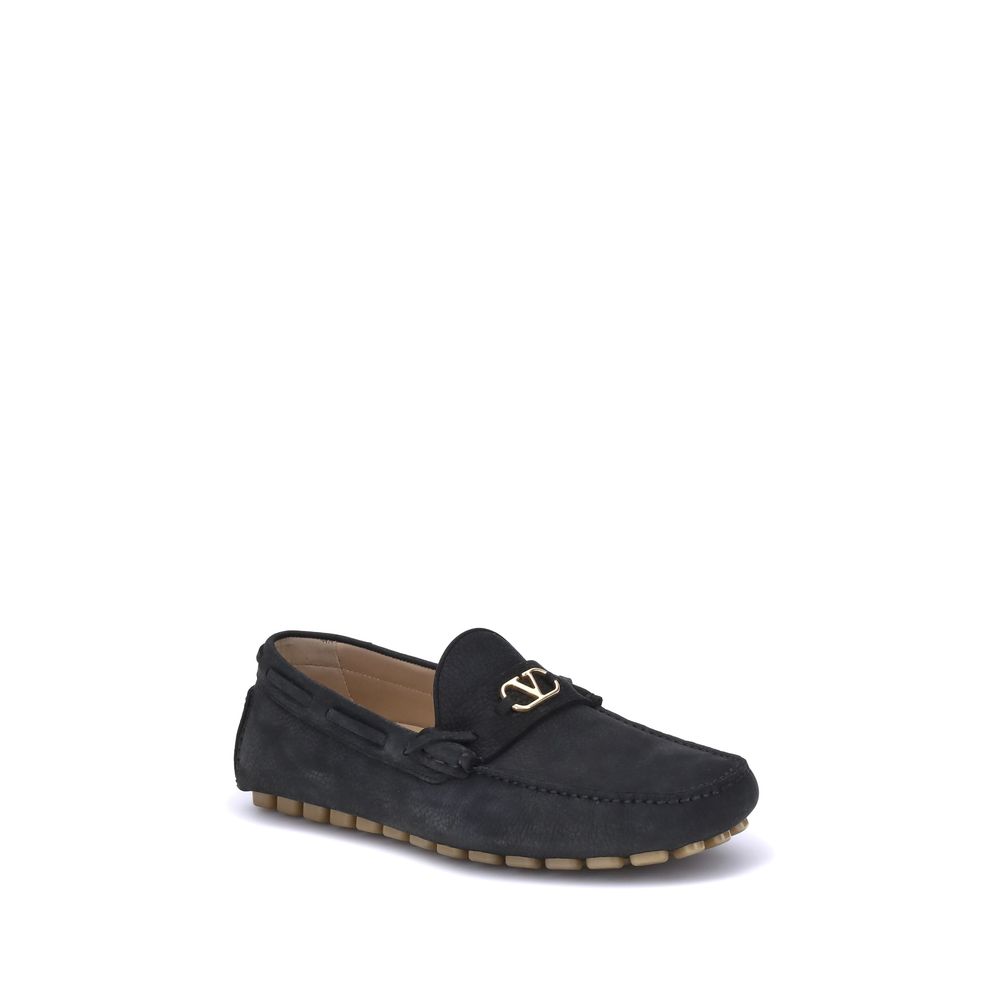 Valentino Garavani Black Rubber Slip-On Loafers Valentino Garavani