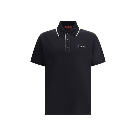 Gucci Black Cotton Polo Shirt Gucci