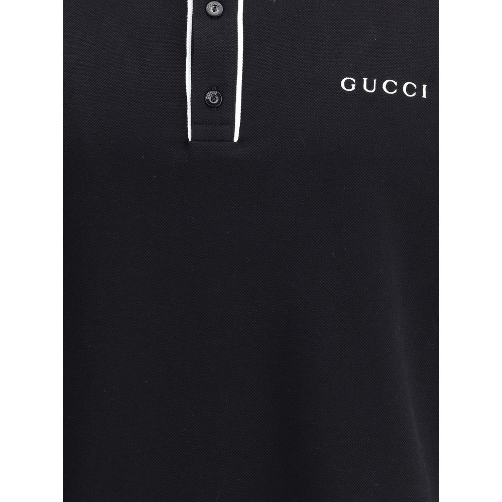 Gucci Black Cotton Polo Shirt Gucci