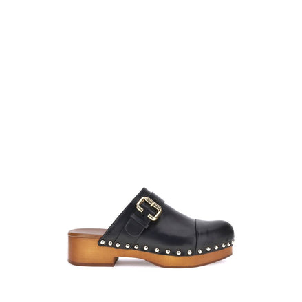 Chloé Black Calf Leather Bos Taurus Clogs Chloé
