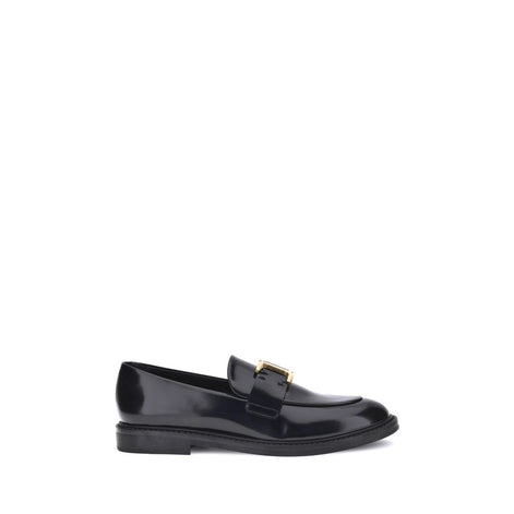 Chloé Black Calf Leather Bos Taurus Slip-On Loafers Chloé