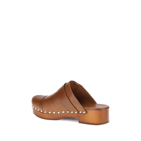 Chloé Brown Calf Leather Bos Taurus Clogs Chloé