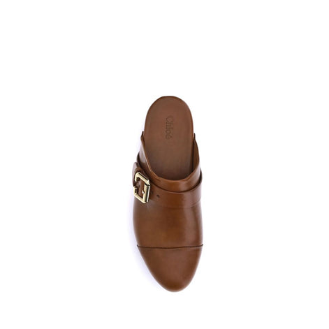 Chloé Brown Calf Leather Bos Taurus Clogs Chloé