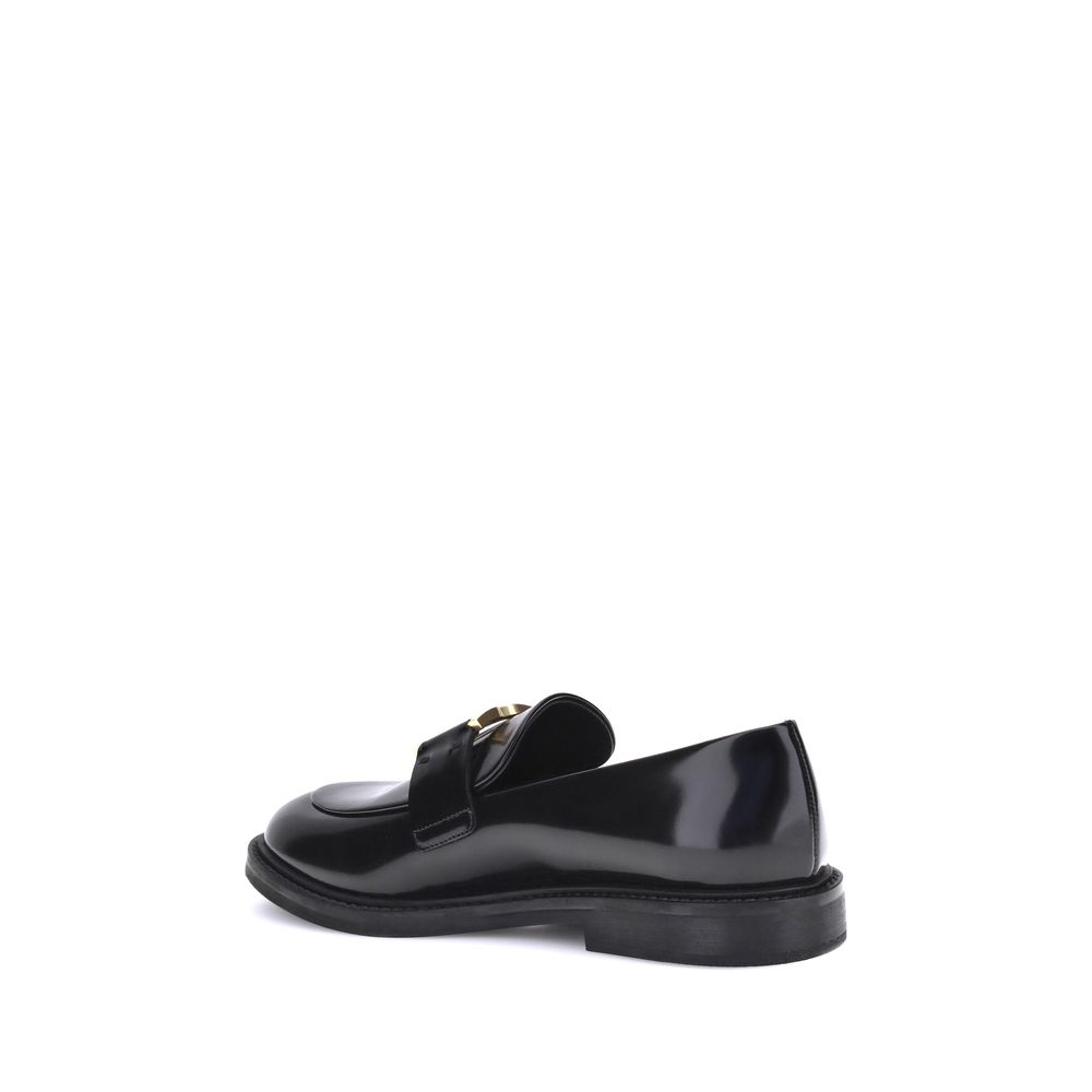 Chloé Black Calf Leather Bos Taurus Slip-On Loafers Chloé