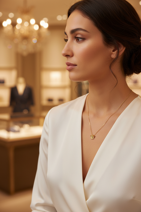 Collier Versace bicolore en métal