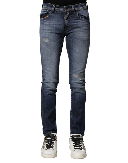 Dolce & Gabbana Blue Washed Cotton Slim Fit Men Denim Jeans Dolce & Gabbana