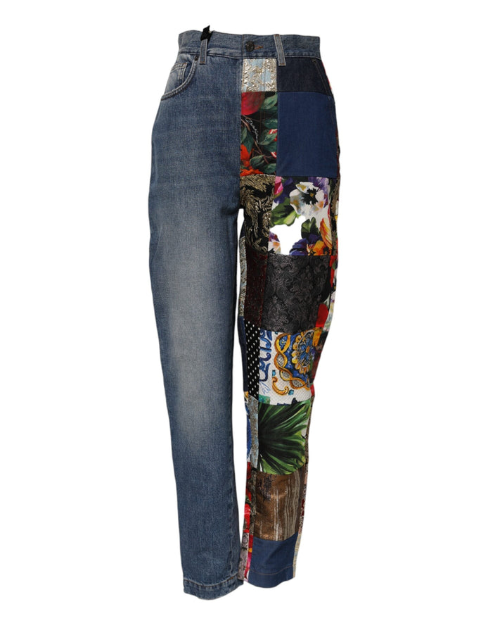 Dolce & Gabbana Blue AMBER Patchwork High Waist Denim Jeans Dolce & Gabbana