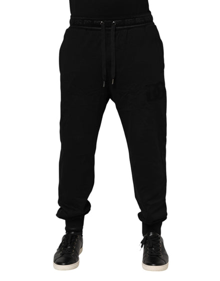 Dolce & Gabbana Black Cotton Drawstring Jogger Pants Dolce & Gabbana