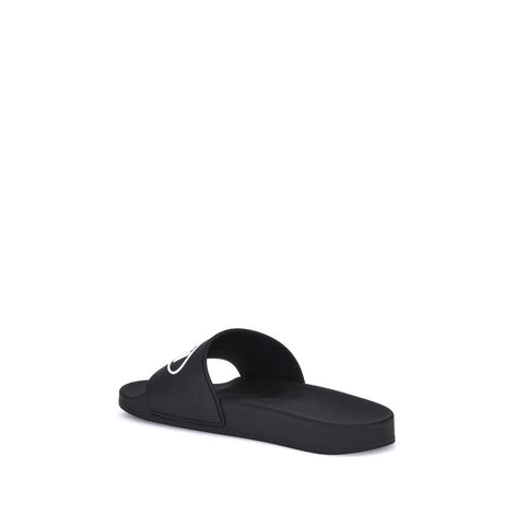 Balenciaga Black Rubber Flat Sandals Balenciaga