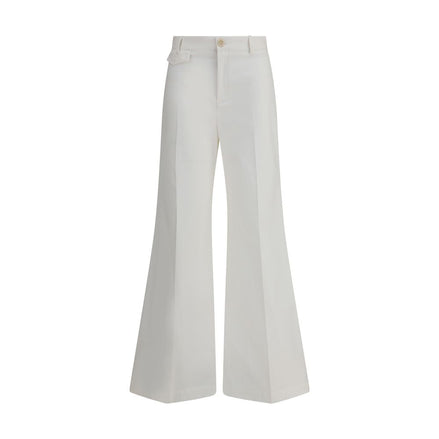 Chloé White Cotton Flared Pants