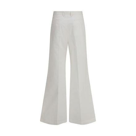 Chloé White Cotton Flared Pants