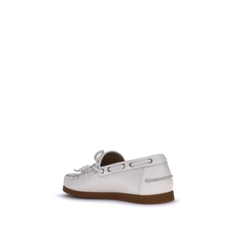 Valentino Garavani White Calf Leather Bos Taurus Slip-On Loafers Valentino Garavani