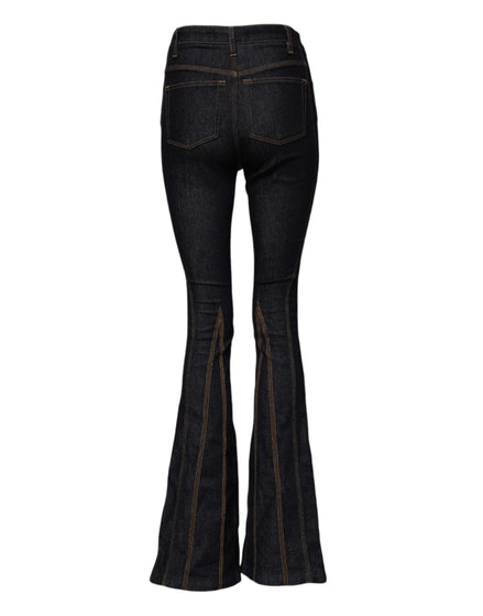 Dolce & Gabbana Black Cotton Mid Waist Bootcut Denim Jeans Dolce & Gabbana
