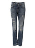 Dolce & Gabbana Blue Cotton Boyfriend Tattered Denim Jeans Dolce & Gabbana