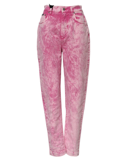 Dolce & Gabbana Pink Tie Dye High Waist Tapered Denim Jeans Dolce & Gabbana