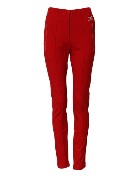 Dolce & Gabbana Red Mid Waist Slim Fit Pants Dolce & Gabbana