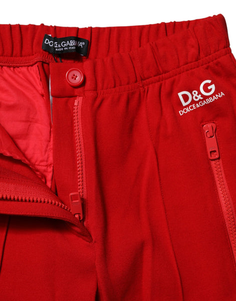 Dolce & Gabbana Red Mid Waist Slim Fit Pants Dolce & Gabbana