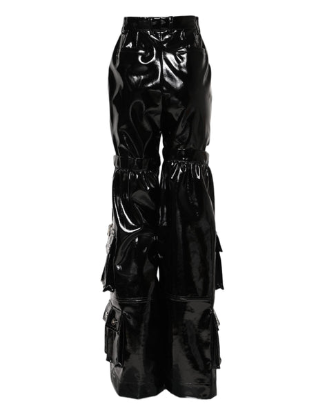 Dolce & Gabbana Black High Waist Cargo Bootcut Pants Dolce & Gabbana