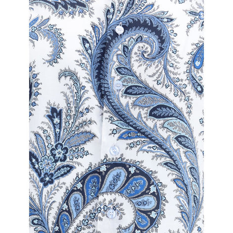 Etro Blue Cotton Pattern Shirt Etro