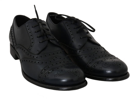Dolce & Gabbana Dark Blue Leather Wingtip Oxford Dress Shoes Dolce & Gabbana