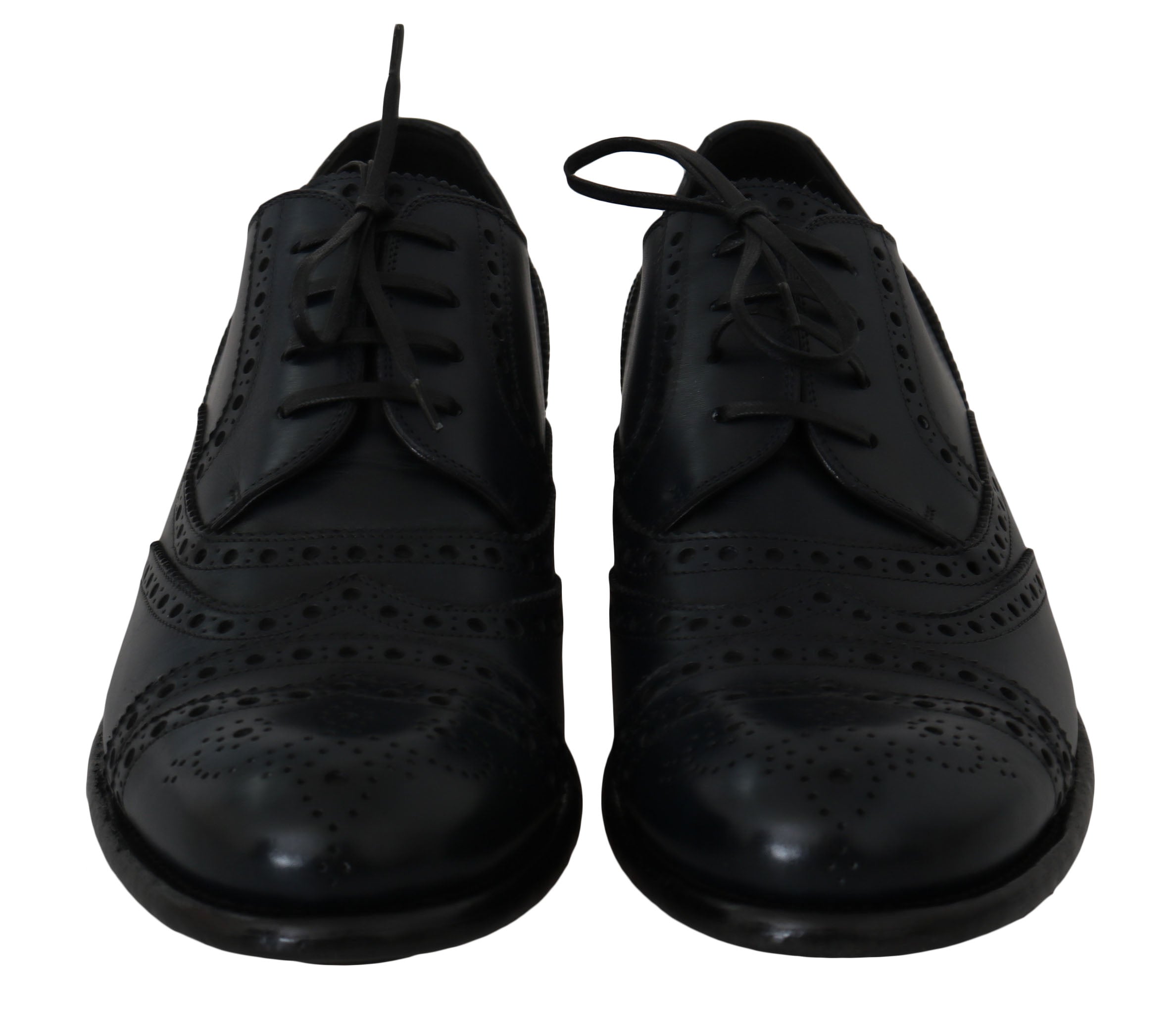 Dolce & Gabbana Dark Blue Leather Wingtip Oxford Dress Shoes Dolce & Gabbana
