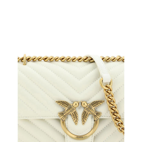 PINKO White Calf Leather Bos Taurus Shoulder Bag PINKO